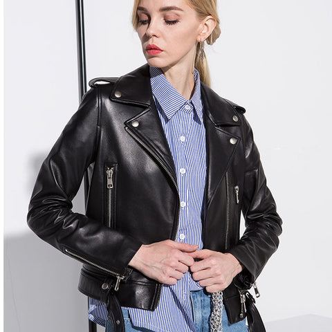 New Leather Jacket Women's  Short Jacket