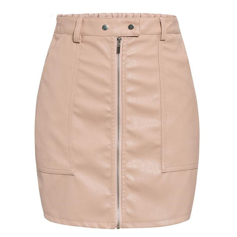Leather skirt short