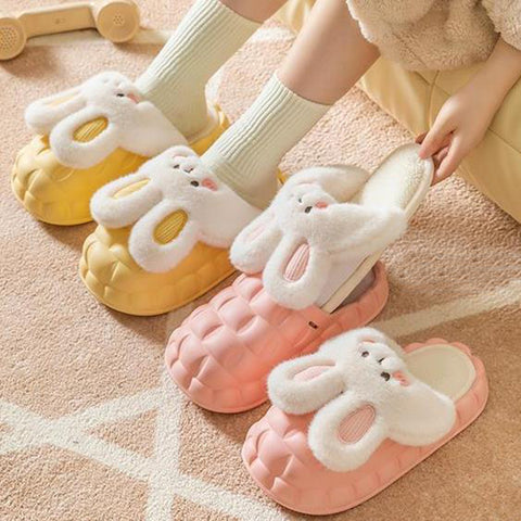 Scarpe da coniglio carine Pantofole sfocate invernali Scarpe da casa lavabili rimovibili da donna