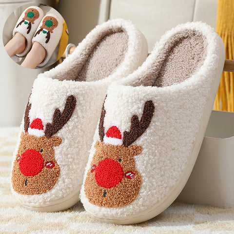 Scarpe natalizie Pantofole da casa invernali Alce Pantofola da camera da letto morbida e accogliente Slip On House Shoes