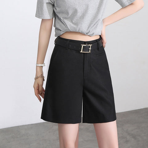 Women's High Waist Thin Plus Size Suit Shorts