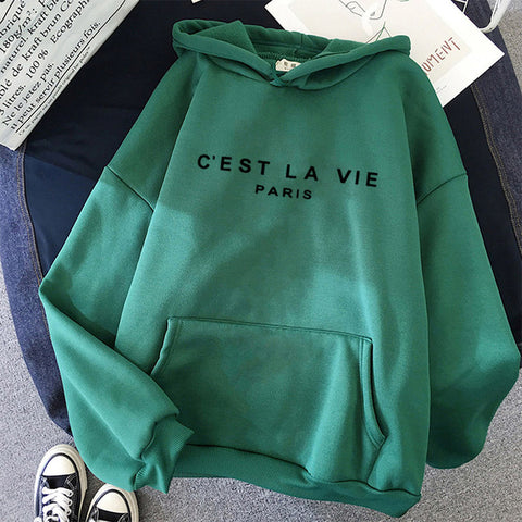 Women's Hoodies Full Sleeve Hoodie Letters Print