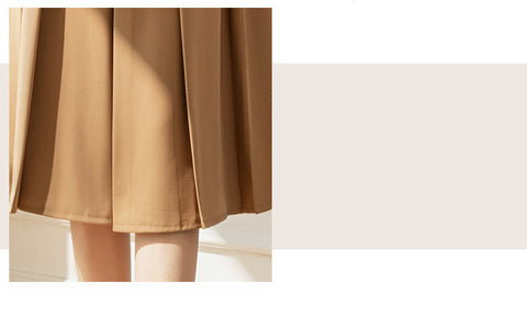 Women Hip-covering Mid-length Pleated Skirt