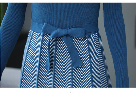 Basement temperament long sweater skirt with coat