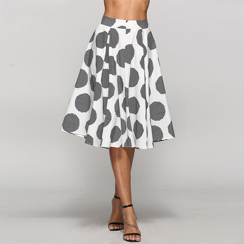 Large Polka  Skirt With Large Hem