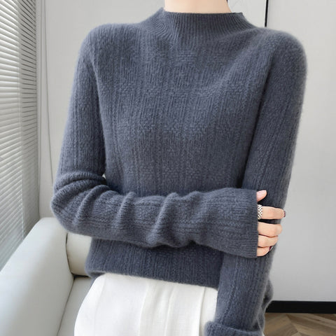 Pure Wool Turtleneck Sweater Seamless Simple