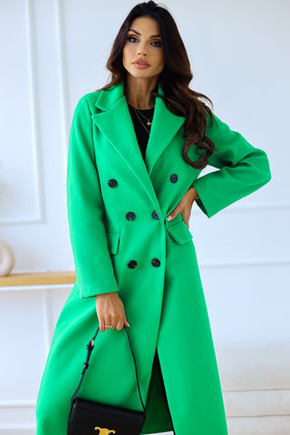 Women's  Long Sleeve Lapel Button Woolen Coat