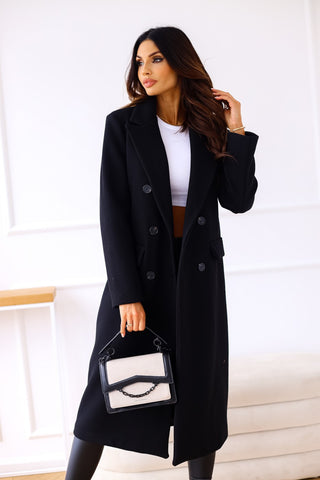 Women's  Long Sleeve Lapel Button Woolen Coat