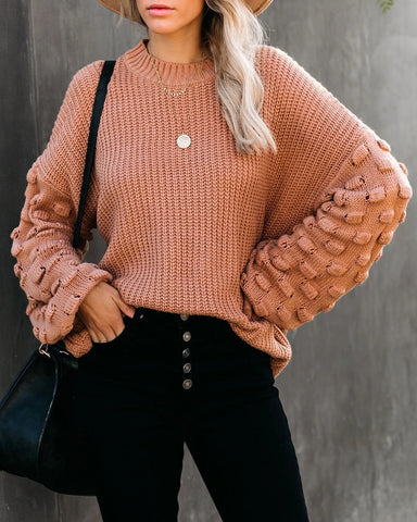 Long-sleeved Large-sleeved Knitted Pullover