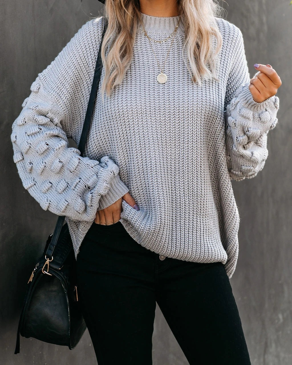 Long-sleeved Large-sleeved Knitted Pullover